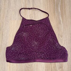 Victoria’s Secret Burgundy High Neck Halter Bralette- Size Small